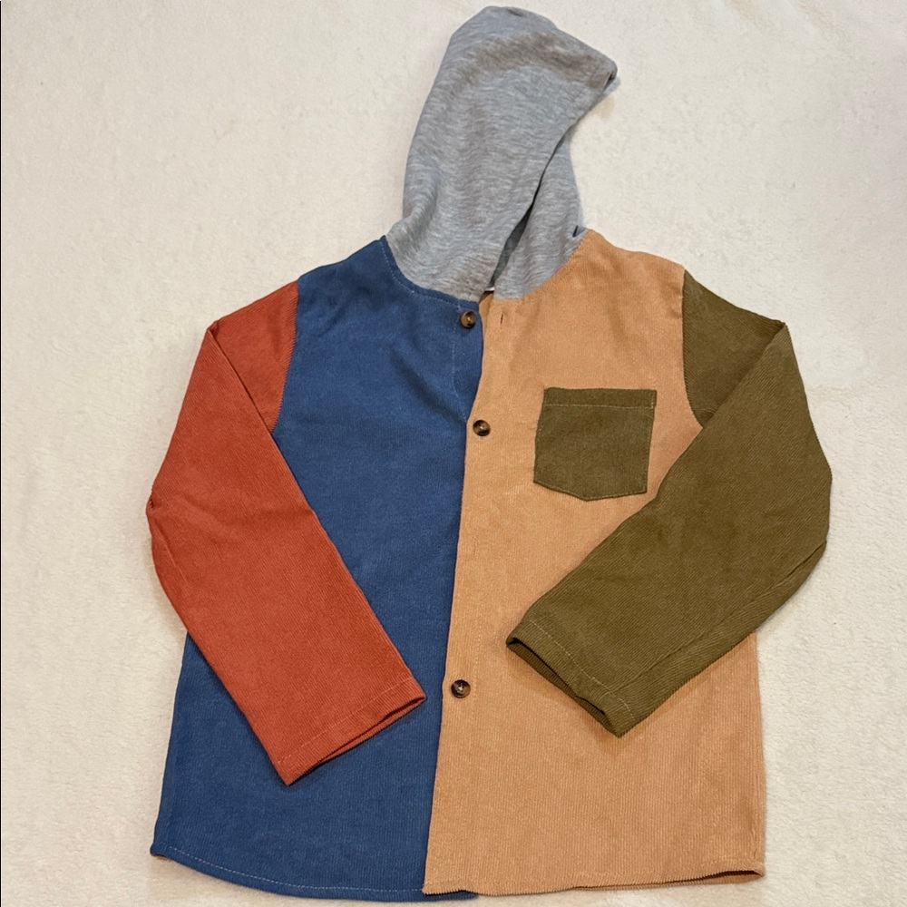 SHEIN Multicolor Kids Hooded Jacket-  EUC (never worn)